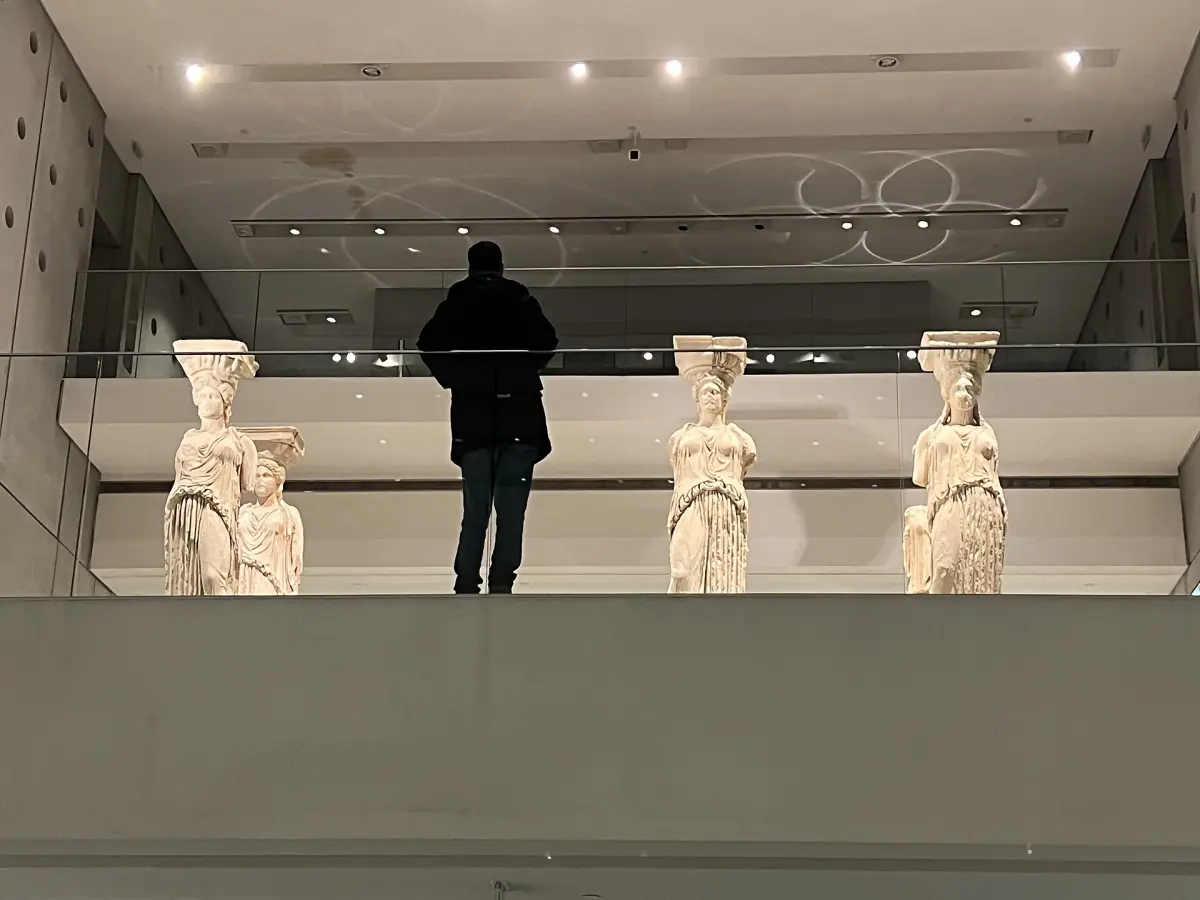 The original Caryatids of the Erechtheion inside the Acropolis Museum