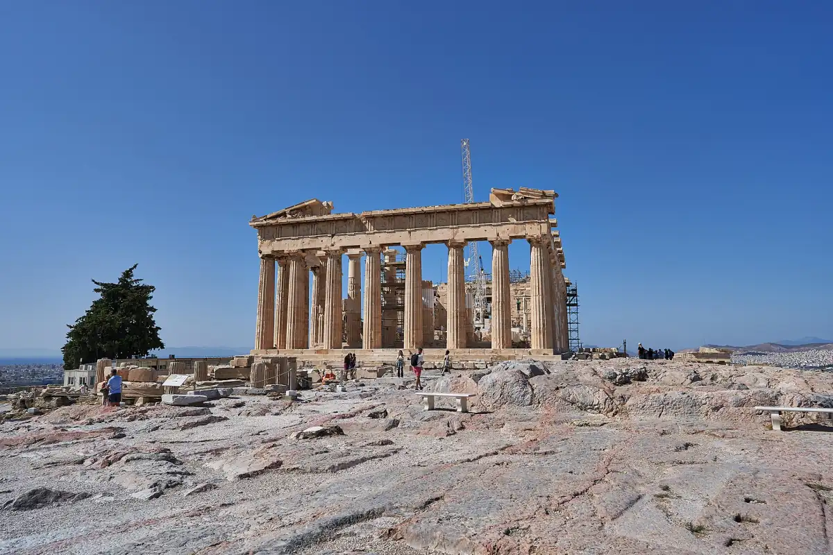 The east facade of the Parthenon on the Acropolis