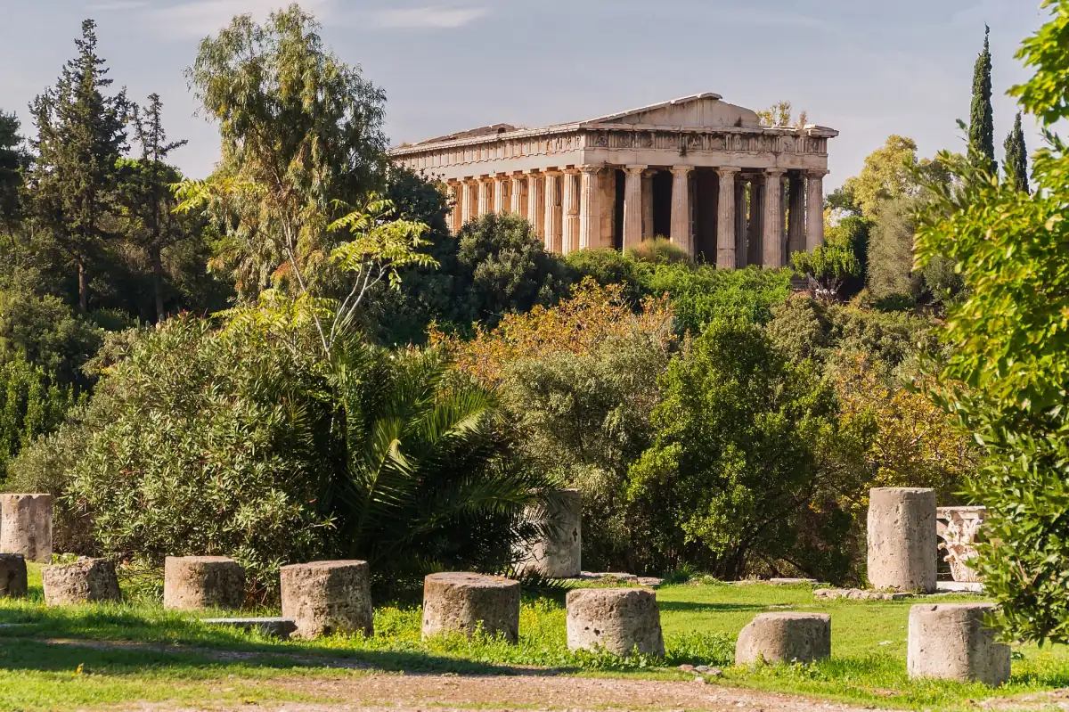 The Temple of Hephaestus above the Ancient Agora of Athens