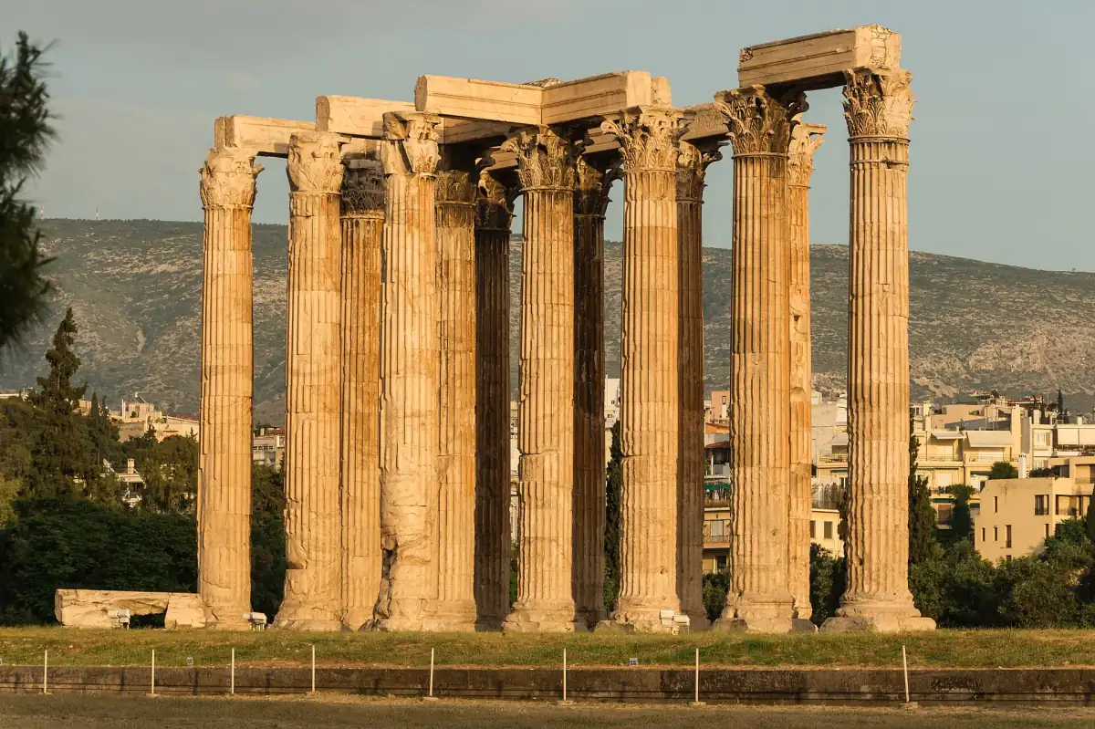 The remaining Corinthian columns of the Temple of Olympian Zeus in Athens
